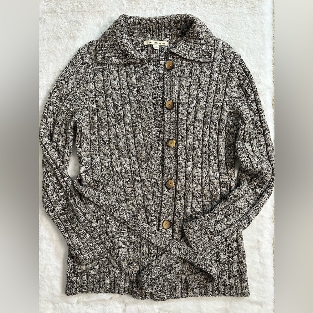 Debbie Morgan Belted Cozy Cable Knit Cardigan